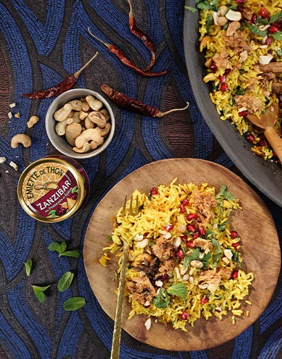 Ryż biryani z rozdrobnionym tuńczykiem Zanzibar