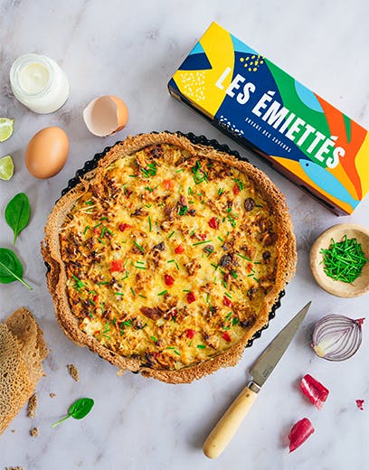 Tarta z gryki z rozdrobnionymi rybami