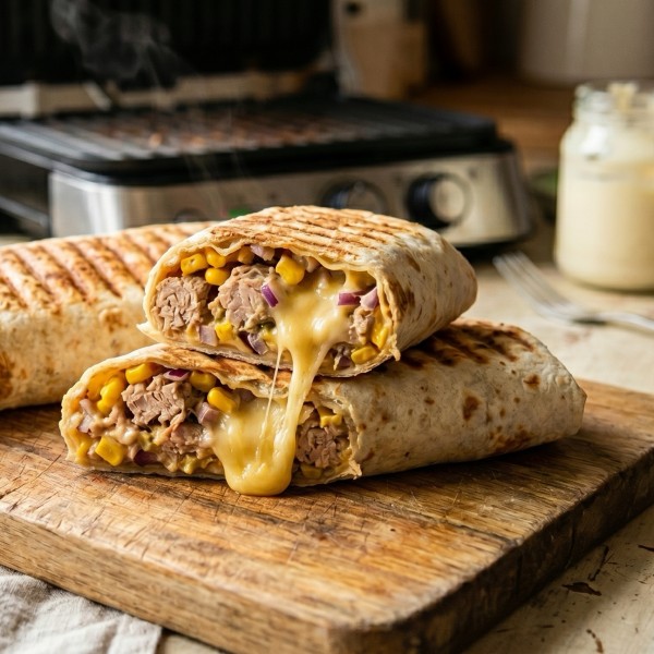 Zapiekane wrapy z tuńczykiem